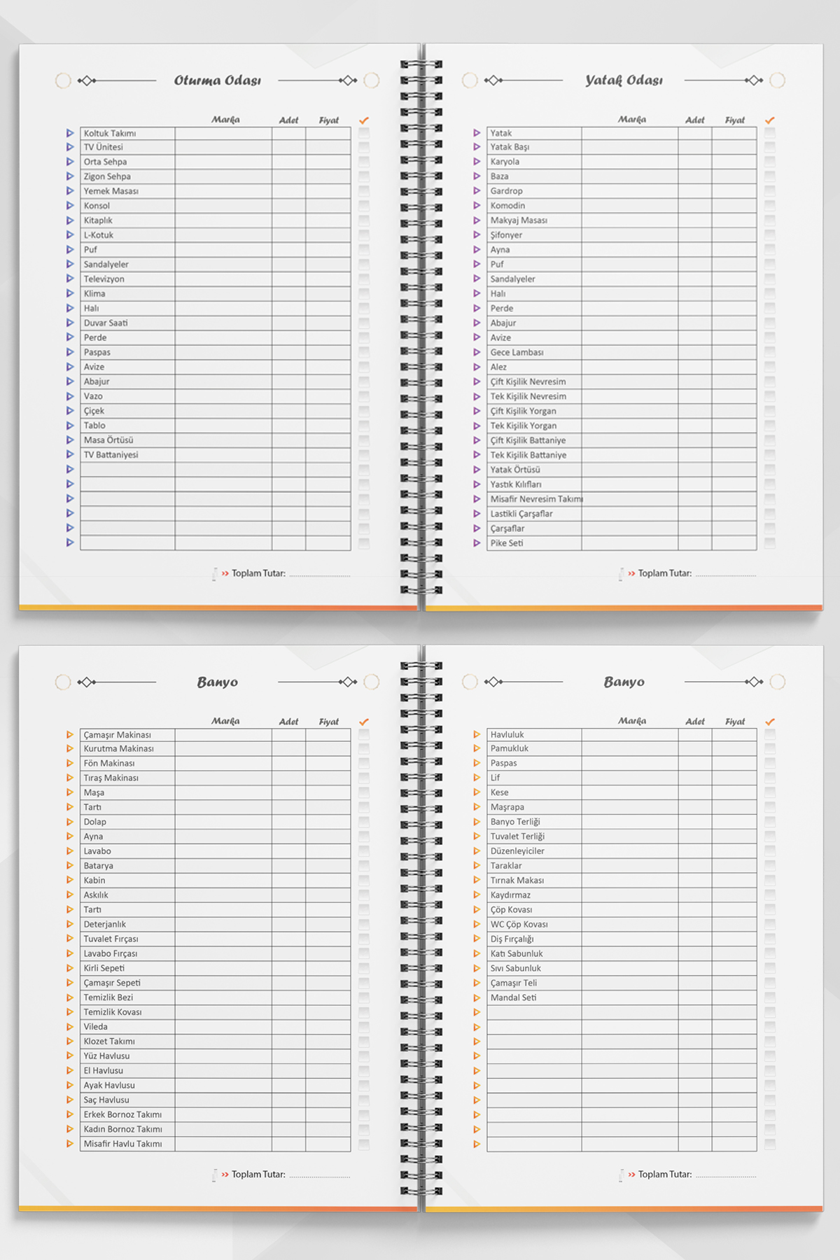 Çeyiz Defteri, Düğün Planlayıcı, Çeyiz Listesi, Çeyiz, Söz, Nişan, Kına, Balayı, Spiralli, 44 Sayfa, Lacivert