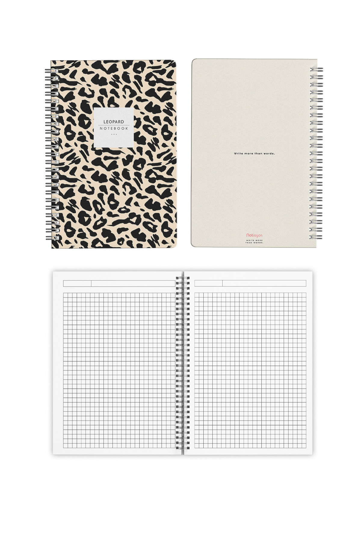 A5 Spiralli Okul Defteri 120 Sayfa 4’lü Set, 2 Çizgili - 2 Kareli Defter, Notebook, Ders Programlı