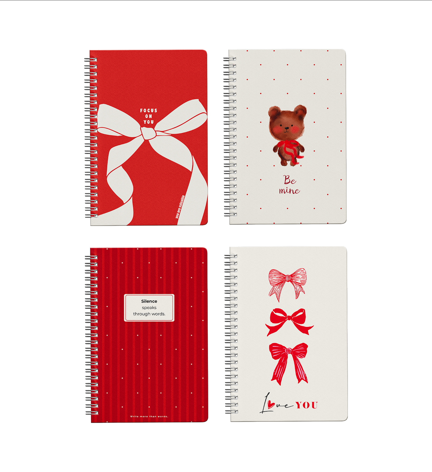 A5 Spiralli Okul Defteri 120 Sayfa 4’lü Set, 2 Çizgili - 2 Kareli Defter, Notebook, Ders Programlı