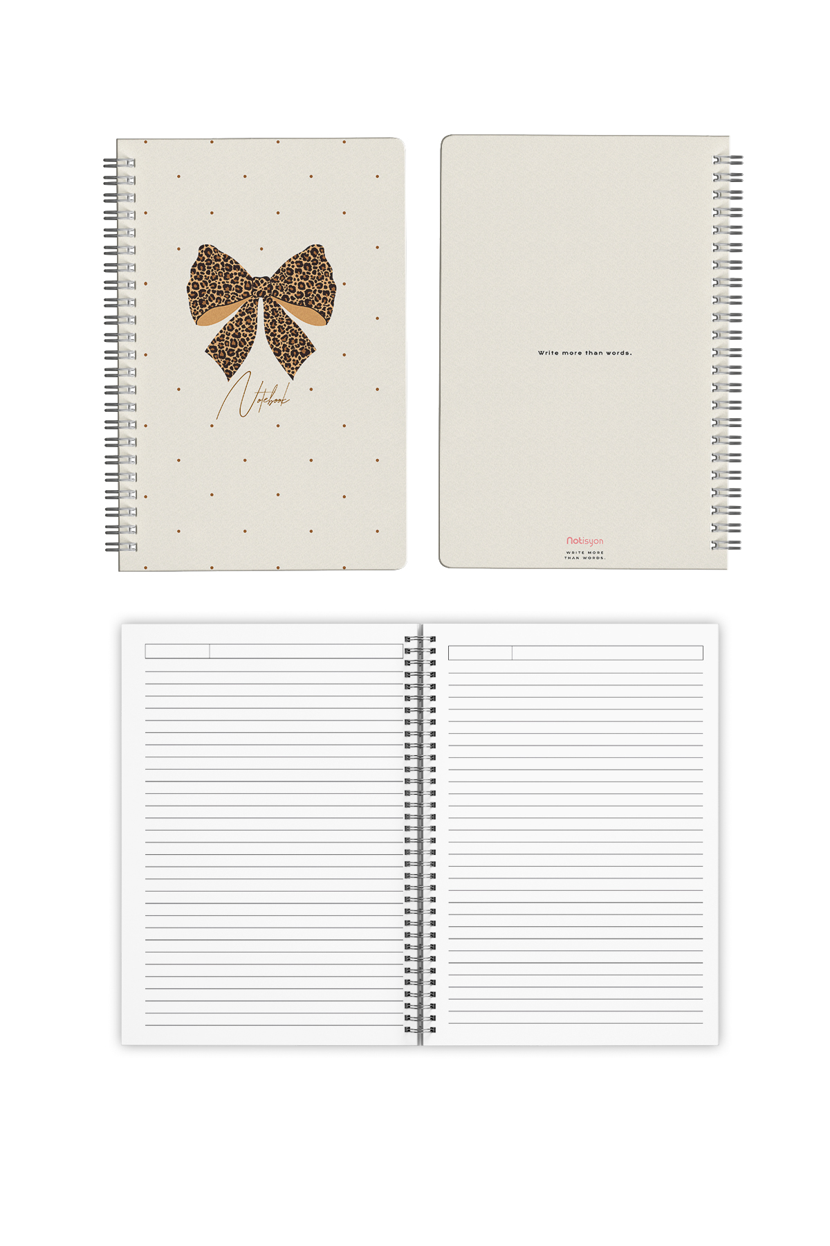 A5 Spiralli Okul Defteri 120 Sayfa 4’lü Set, 2 Çizgili - 2 Kareli Defter, Notebook, Ders Programlı