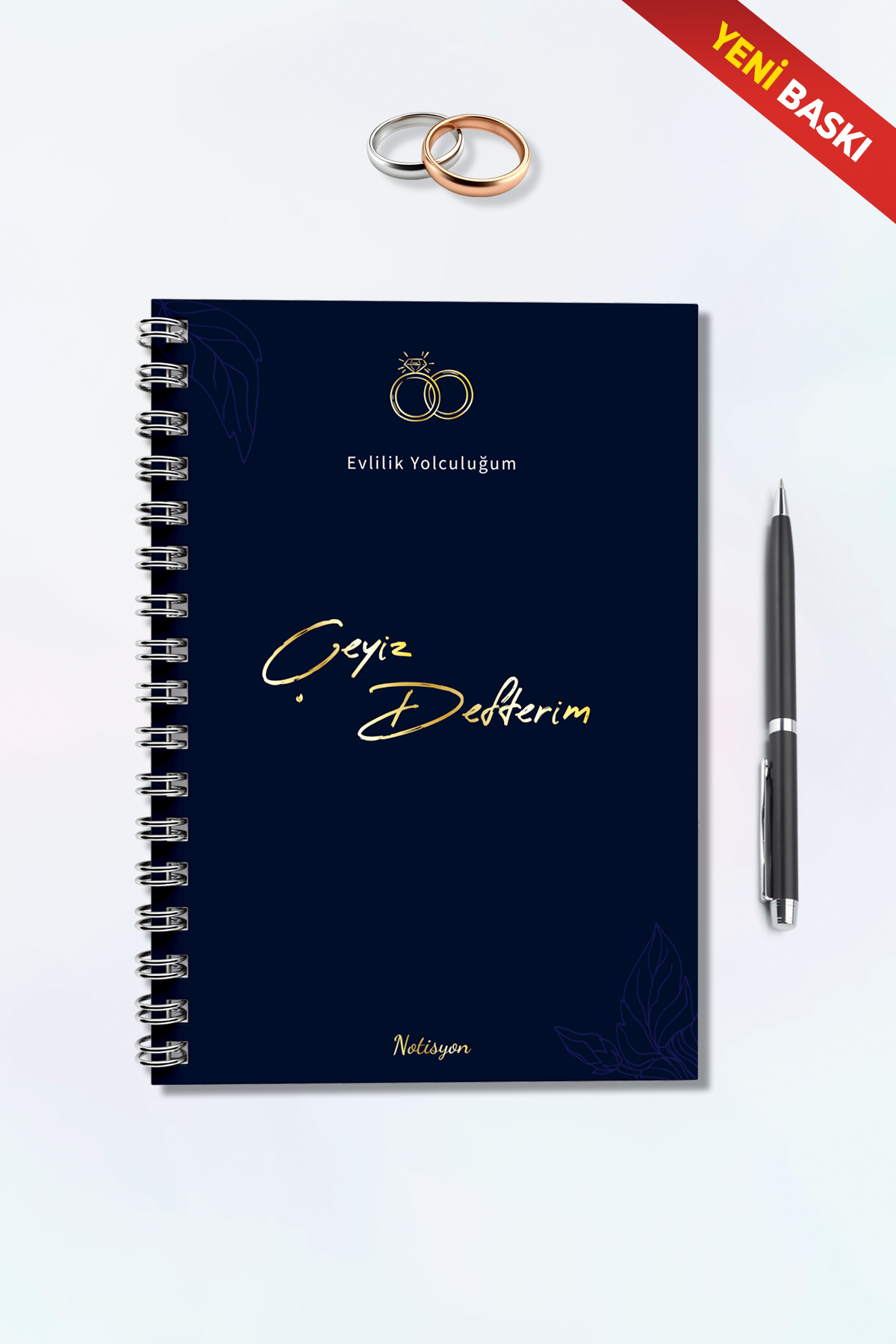 Çeyiz Defteri, Düğün Planlayıcı, Çeyiz Listesi, Çeyiz, Söz, Nişan, Kına, Balayı, Spiralli, 44 Sayfa, Lacivert