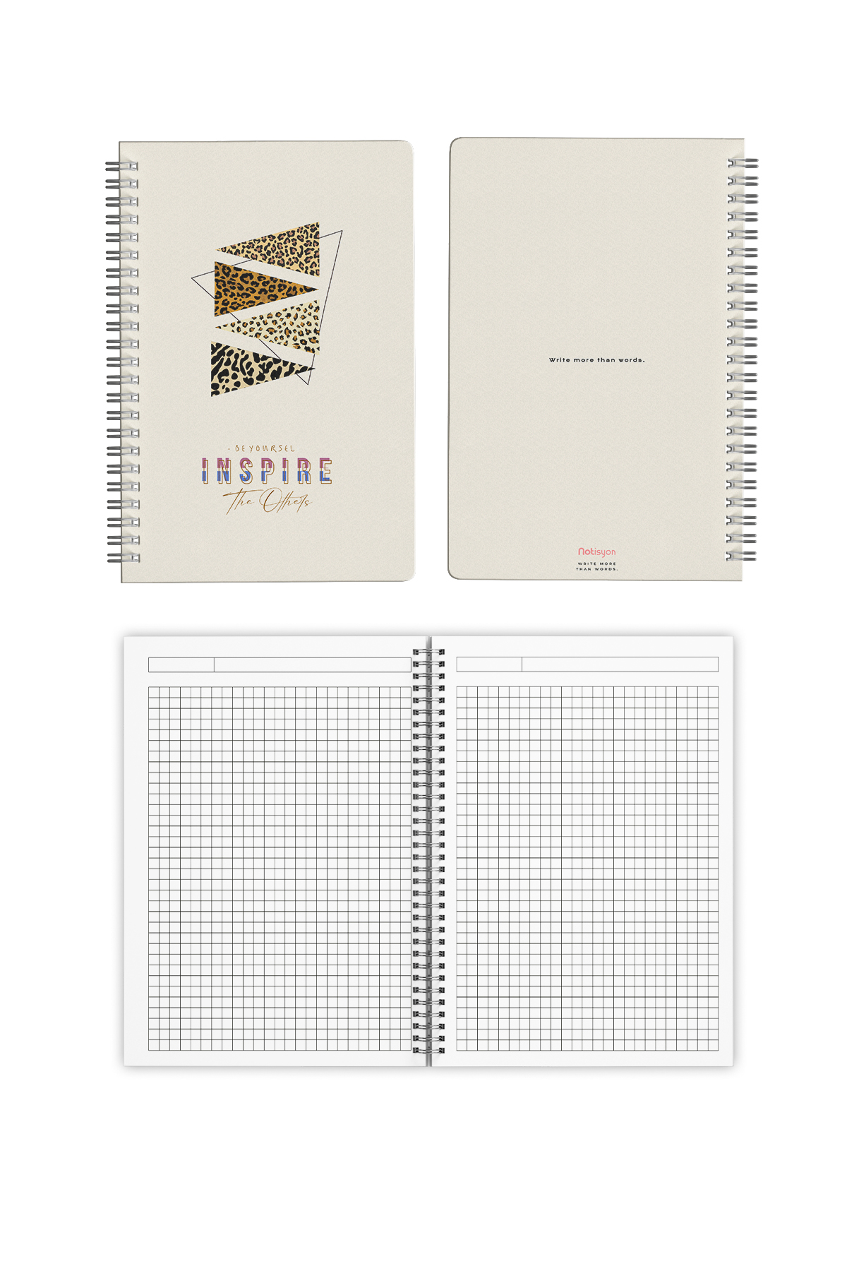 A5 Spiralli Okul Defteri 120 Sayfa 4’lü Set, 2 Çizgili - 2 Kareli Defter, Notebook, Ders Programlı