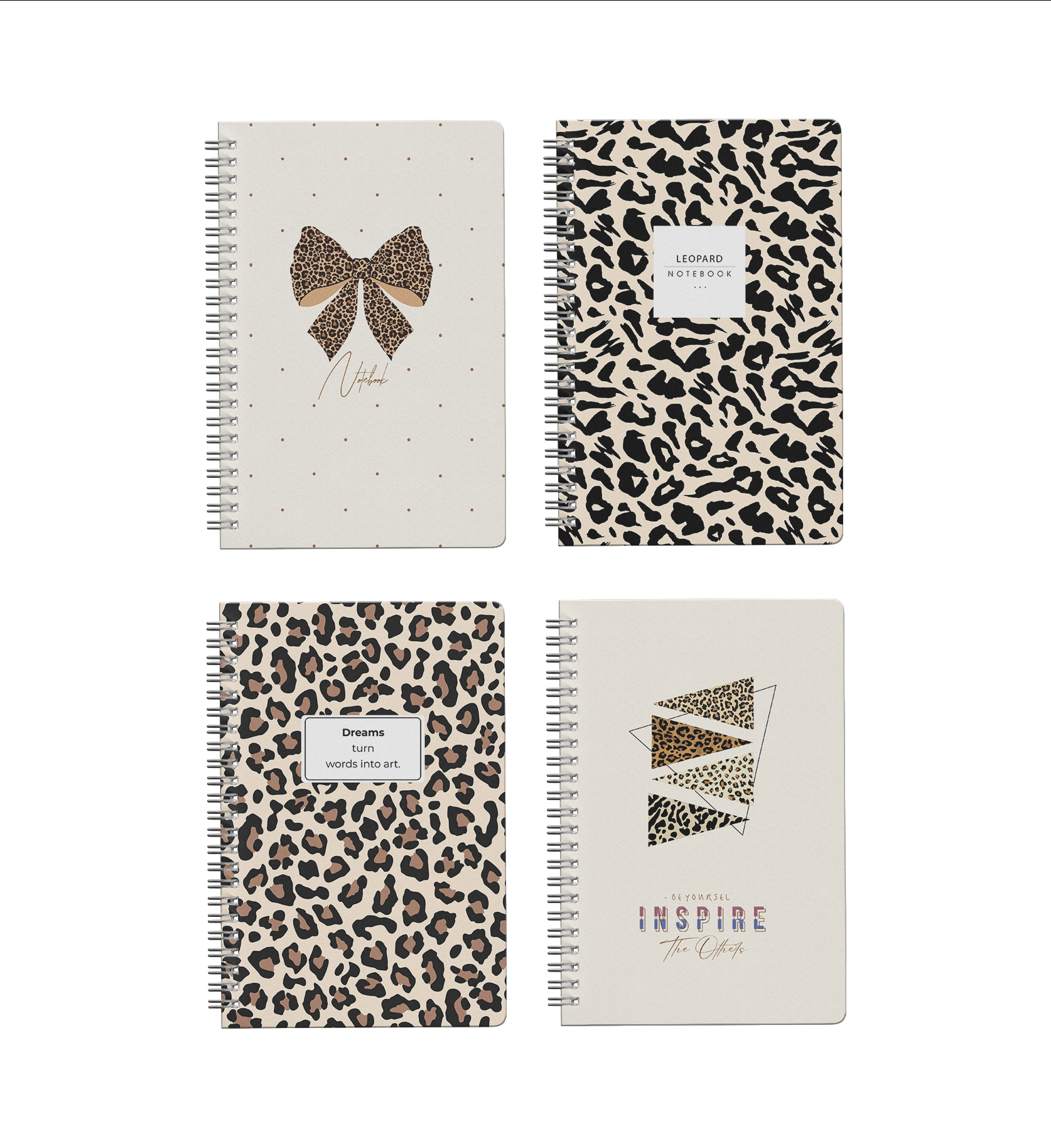 A5 Spiralli Okul Defteri 120 Sayfa 4’lü Set, 2 Çizgili - 2 Kareli Defter, Notebook, Ders Programlı